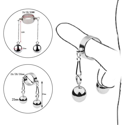 Drop Ball Penis Ring Metal Stainless Steel Cock Ring Weight Hanger for Penis Enlargement Erection Penis Extender Male Chastity