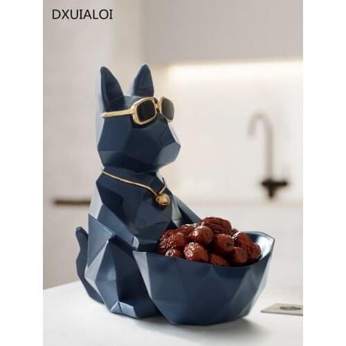 Resin figurine home office storage box with tissue box on tabletop décor Desk organiser key Tools fruit Nuts candy storage bowl