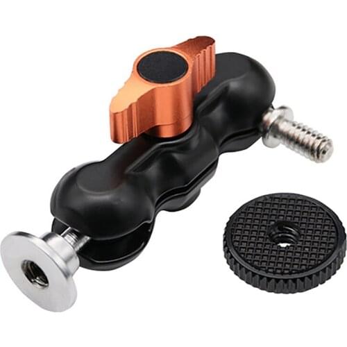 Portable Double Ball Head for SLR Camera Magic Arm Gimbal Monitor Bracket Ball Head Strange Hand Small Pea Clip