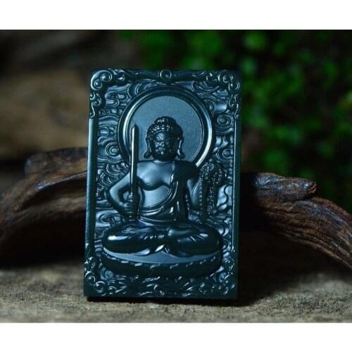 Natural Xinjiang Hetian Jade Green First Class Fine Material Immovable King Buddha Pendant hp349