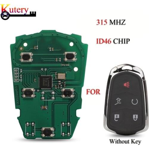 Kutery 10pcs/Lot Remote Car Key Circuit Board For Cadillac ATS CTS SRX XTS Escalade 2014-2017 5 Buttons 315MHZ ID46 Chip