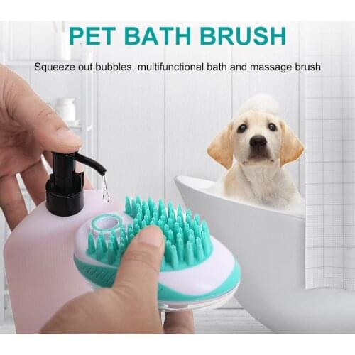 Silicone Bath Brush Comb Pet Dog Bath Tool Portable Comfortable Massage Brush Hair Removal Comb Dogs Cats Cleaning Grooming Tool