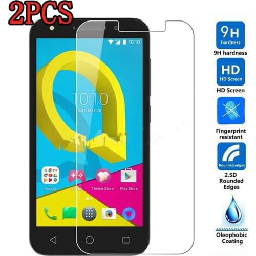 2PCS Tempered Glass For Alcatel One Touch U5 Protective Film 9H Screen Protector Explosion-proof For Alcatel U5