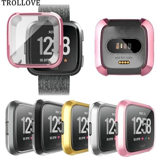 360 Degree Protection Cover For Fitbit Versa Band Case Plating Fit Bit Versa 2/3 Watch Band Accessories Screen Protective Case