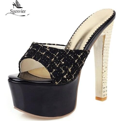 Sgesvier 2020 new fashion platform sandals women party prom shoes sexy super high heels summer sandals female big size 33-48