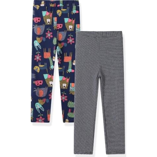 SheeCute Girls 2 Pack Basic leggings Baby Girl Clothes Kids Cotton Print Flower Skinny leggings SCH0343