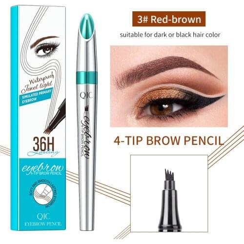 1Pcs Eyebrow Pencil Bifurcated Liquid Four-claw Three-dimensional Eyebrow Waterproof Sweat-proof Not Smudge Eyebrow Pencil TSLM1