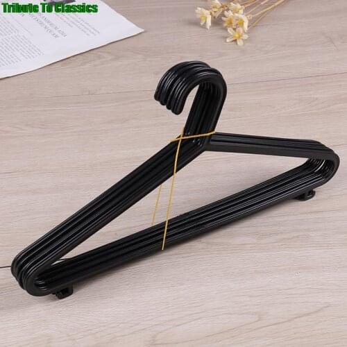 10PCS Dry Clothes Hanging Rack Black Adult Clothing Hanger Plastic Hangers Household Clothes Dress Organizer