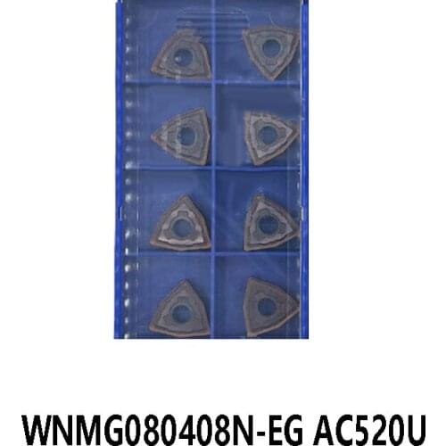 100% Original WNMG080408N-EG AC520U Carbide Inserts WNMG080408 N-EG Lathe Cutter Turning Tools WNMG0804 10pcs/box