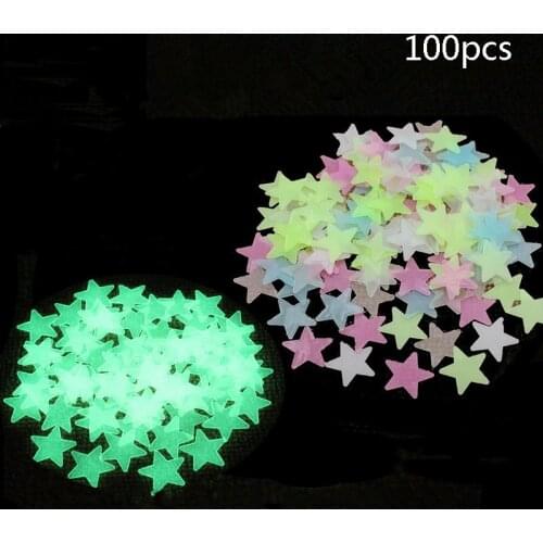 100pcs/50pcs Glow In The Dark Stars Stickers Luminous Wall Sticker Fluorescent Star Kids Room Decoration Bedroom Decor