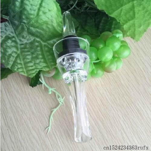 100 Pcs Red Wine Aerating Pourers with Retail Package Acrylic Wine Aerator Spout Pourer Wine Tools