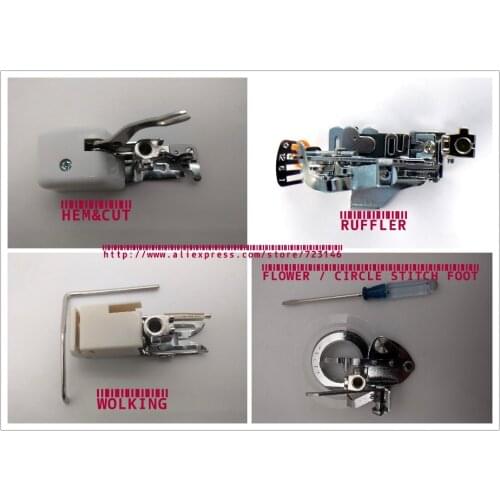 4PCS HEM&CUT SIDE , WOLKING FOOT ,FLOVER CIRCLE STITCH FOOT FEET OLD STYLE presser Foot FOR BERNINA 730 830 1000 1030 1130 1230