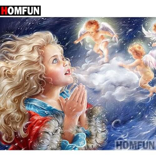 HOMFUN Full Square/Round Drill 5D DIY Diamond Painting "Cartoon girl" Embroidery Cross Stitch 3D Home Decor Gift A13338