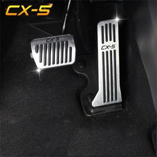 Car Accelerator Gas Pedal Brake Pedals Footrest Pads Plate Cover AT For Mazda CX5 CX-5 2013-2015 2017 2018 Car Styling Accssory