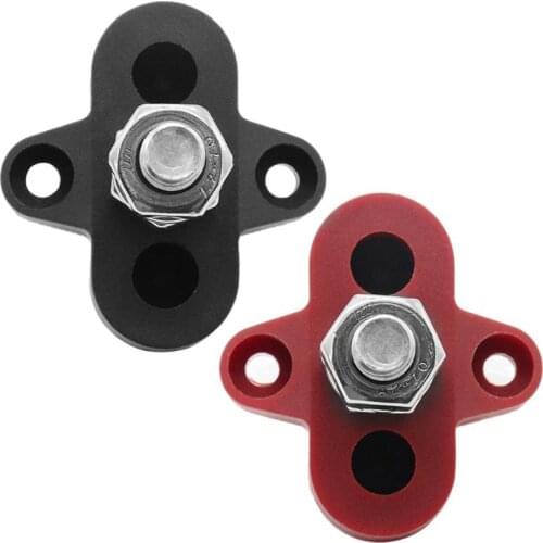 VODOOL DC 48V Car Bus Bar Power Terminal Block Auto RV Boat Heavy Duty M8 Positive Power Distribution Stud Terminal With Screws