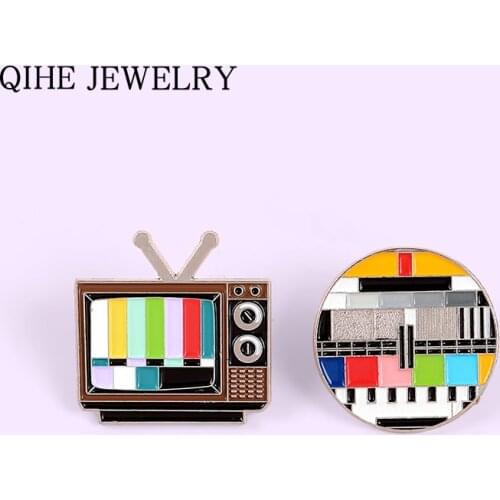 TV No signal Enamel Pins Old-school TV Color Screen Test Brooches Clothes Bag Badge Lapel Pin For Women Men Fashion Jewelry