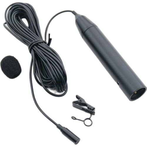 Tie Clip Lavalier Microphone XLR 4Pin 48V Phantom Power 5m Cable