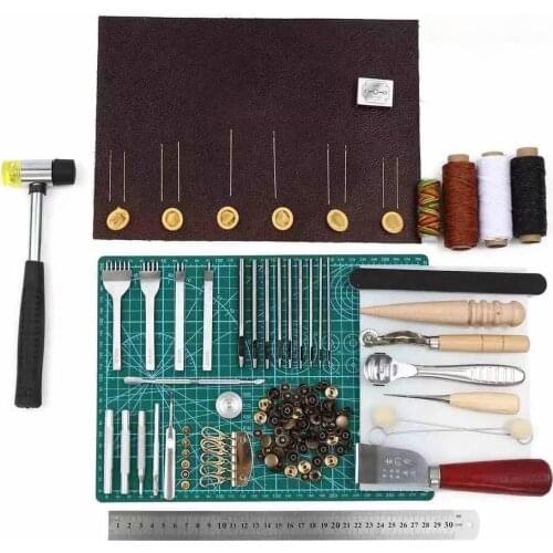 DIY Leather Tools Craft Leather Tools Set Hand Sewing Diamond Chisel Craft Set 69pcs leather working tools