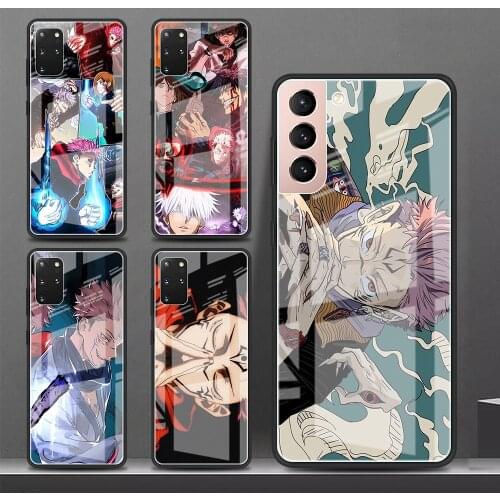 Jujutsu Kaisen Anime Glass Case for Samsung Galaxy S20 FE S21 Ultra S10 Plus S9 S8 Phone Cover Note 10 Lite 20 8 9 Luxury Shell