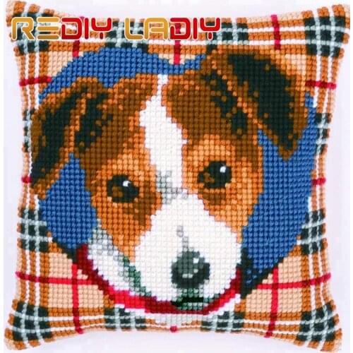 Cross Stitch Cushion Chasing Owl Chunky Yarn Cross-Stitch Kits Needlework Pre-Printed Canvas Pillow Home Decor Arts & Crafts