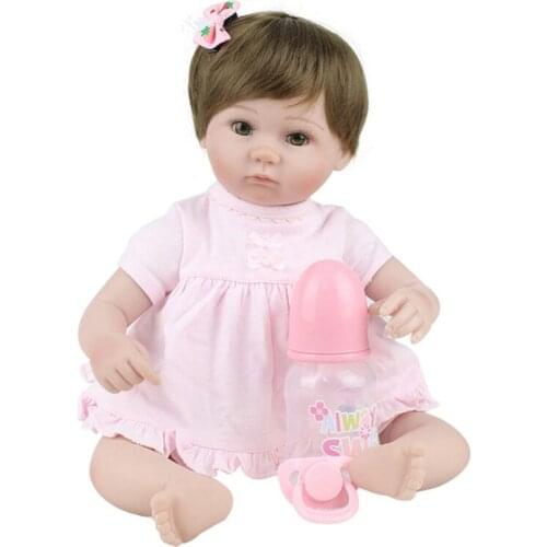 NPKDOLL 40cm Soft Body Silicone Reborn Baby Doll Toy For Girls Vinyl Newborn Girl Babies Dolls Kids Christmas bebe Gift bonecas