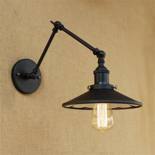 Loft Style Double Long Arm Edison Wall Sconce Iron Mirror Face Lamps Industrial Vintage LED Wall Light Fixtures Home Lighting