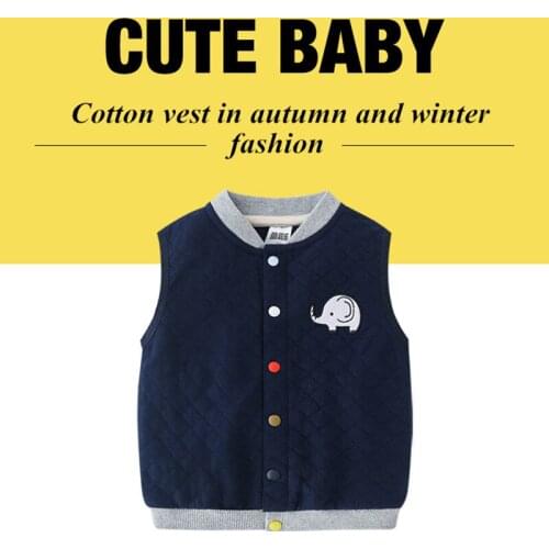 New autumn winter children vests 2-8 years warm waistcoats for boys & girls thick vests kids sleeveless jacket cartoon pattern