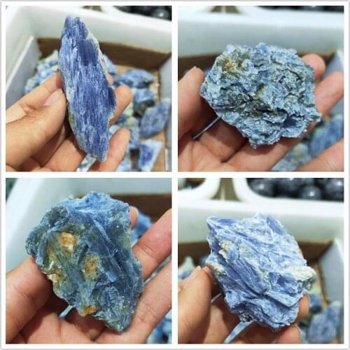 Original Blue SPAR mine cyanite crystal stones Mineral samples Raw Natural blue kyanite quartz specimen healing