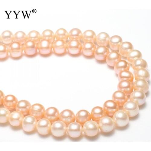 Sale Round Freshwater Pearl Beads Natural Pink 7-8mm 0.8mm 15.3 Inch Jewelry Making DIY Necklace Bracelet Jewelry Accessories