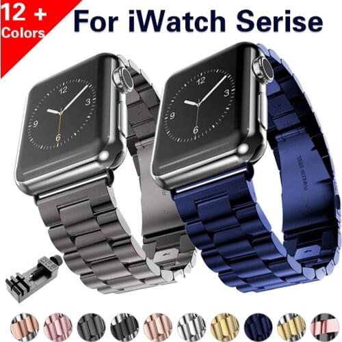 Apple Watch Band for Apple Watch 6 5 4 3 40mm 44mm Bracelet Stainless Steel Sport Srtap 38mm 42mm for iWatch band 6 SE 5 4 3