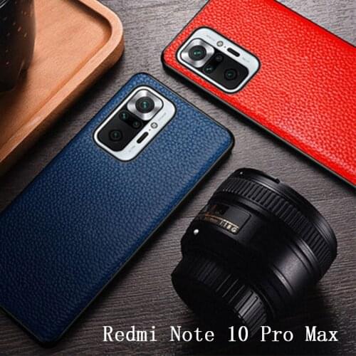 Luxury Genuine Leather Cover Case for Xiaomi Redmi Note 10 Pro Max Back Slim Phone Bag Redmi Note 10 Pro funda skin coque capa