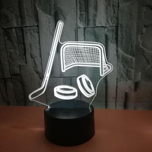 3d Hockey Club Moderne Desk Lamp Multi color Touch Switch Remote Control 3d led Lamp Gift Atmosphere Table Lamps