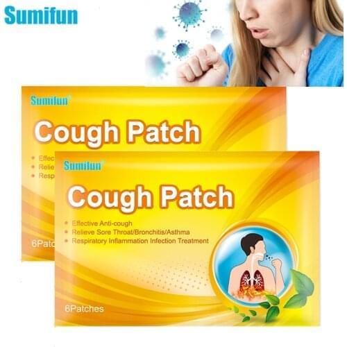 Sumifun 12pcs Cough Patch Anti-Cough Patch Herbal Medical Plaster Excessive Phlegm Relieve Asthma Suppress Coughing Sticker