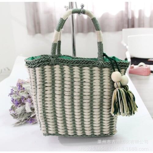 Bohemian Tassel Weave Womens Bag Handmade Square Female Handbag Summer Straw Beach Bag Fashion Luxury Designer Shopper Purse