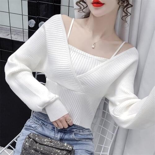 High Street Fashion Sweater Knitted Crop Top Women Batwing Sleeve Designer Off Shoulder Sweaters Knitwear Korean Clothes