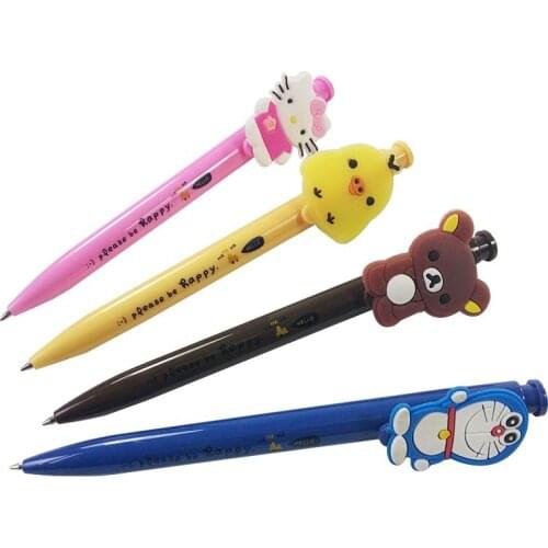 2Pcs bule yellow Ballpoint Pen Creativeplastic Press Pen for Writing Stationery Office School