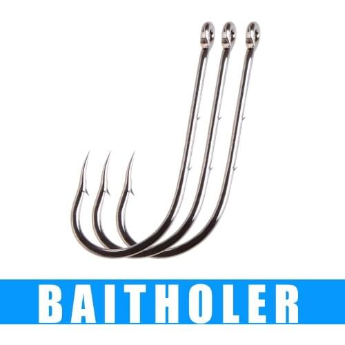 FTK 3packs High Carbon Steel Fishing Hooks Baitholder 5-16# Barbed Carp Fishing Lure Worm Hook Bait Holder Jig Fishhooks Japan