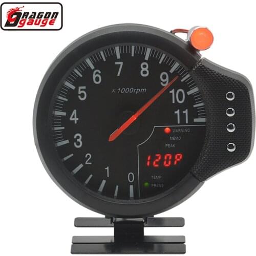 5 Inch 3 In1 Auto Racing Modification Car Tachometer Gauge 11000 RPM Water Oil Temp Pressure Meter Fit For 12V Gasoline Engine