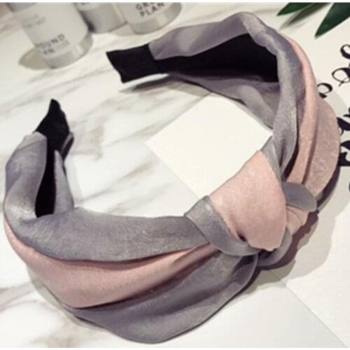 Color Blocking Fabric Headband for Women Hair Accessories Dress Match Headbands Hairband Adults Vintage Wide Head Band Face Wash