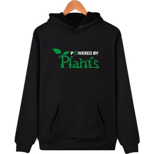 Go Vegan Hoodies Women Cotton Long Sleeve Hoodie Sweatshirt Spring Powered By Plants Printed Jacket Coat Women Clothes Plus Size