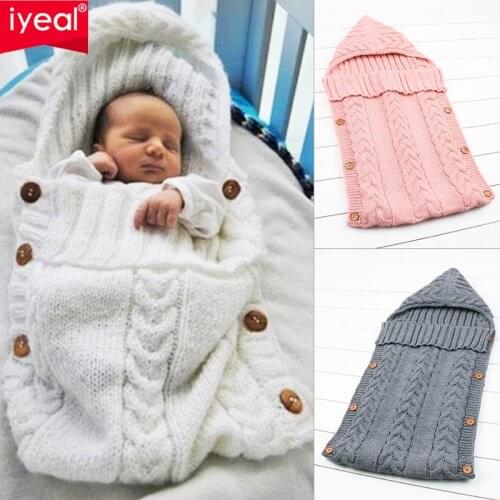 IYEAL Newborn Baby Swaddle Blanket Wrap, Baby Kids Toddler Knit Sleeping Bag Sleep Sack Stroller Unisex Wrap for 0-12 Month