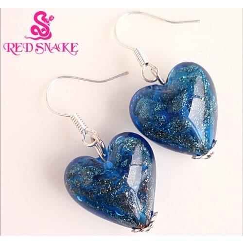 RED SNAKE Fashion Earring Handcraft Ablaze Bule/Dark Green/Champagne/Brown colors Murano Glass Dangle Earrings