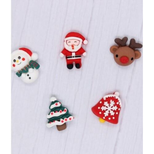 KSCRAFT Cute Christmas Flat back Resin Cabochon Scrapbooking Decor Parts DIY Hair Bows Center Accessories Craft