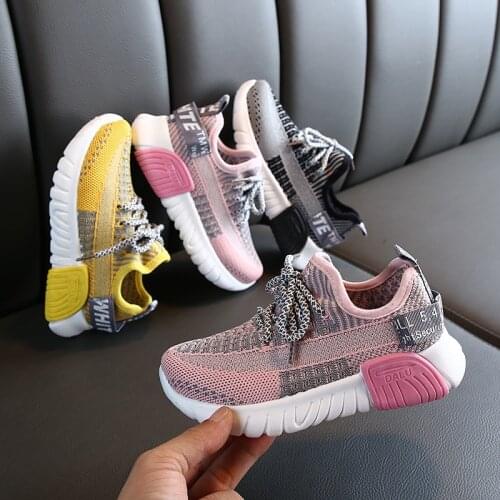 KushyShoo Children Sport Shoes 2020 Spring Boys New Fly Woven Breathable Casual Dad Shoes Kids Shoes for Girl Toddler Sneakers