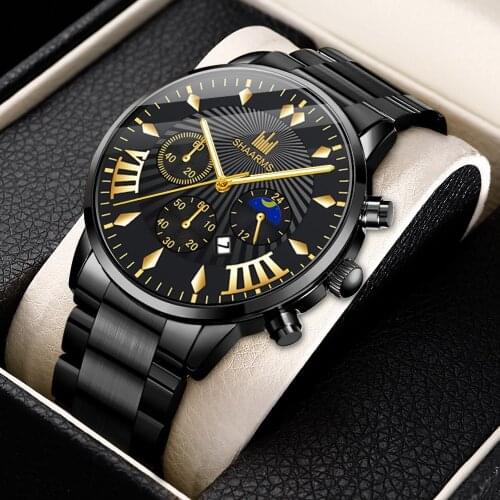 New Mens Business Casual Quartz Watch Luxury Men Stainless Steel Calendar Watches For Men Military Wristwatch Relogio Masculino