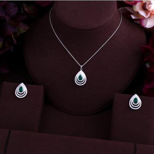 New design luxury AAA zircon water drop shape necklace pendant for women,high quality party/jewelry wedding