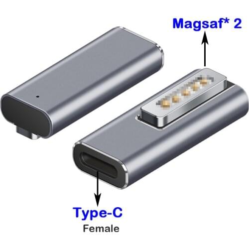 USB C to Magsaf* 2 Converter Adapter For Macbook Air / Pro Type-C Female to Magnetic Laptop Charging Connector Conversion Plug
