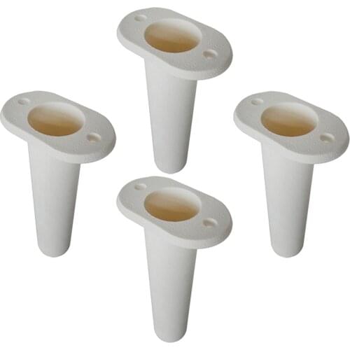 4x 8" Plastic Fishing Rod Holder Flush Mount Boat Yacht Pole Stand 90 Degree