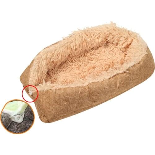 Dual-use Dog Beds Super Soft Washable Long Plush Pet Kennel Deep Sleep Dog House Velvet Mats Sofa For Dog Basket Pet Cat Blanket
