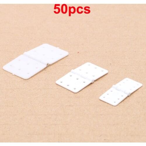 50pcs RC Model Fixed-wing Airplane Nylon Flat Hinge 20x36mm 16x29mm 12x24mm for KT Board Aircraft DIY Plastic Connection Parts
